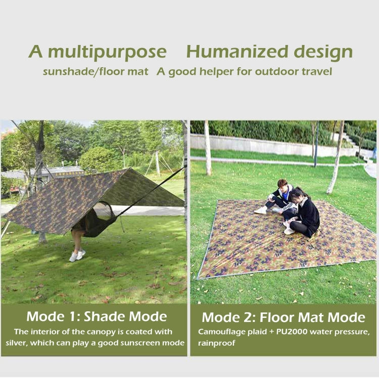 Sandsberg | 3X3m wasserdichtes Zeltplane quadratische Markise Polyester Sonnenschutz Bodenmatte (Tarnung)