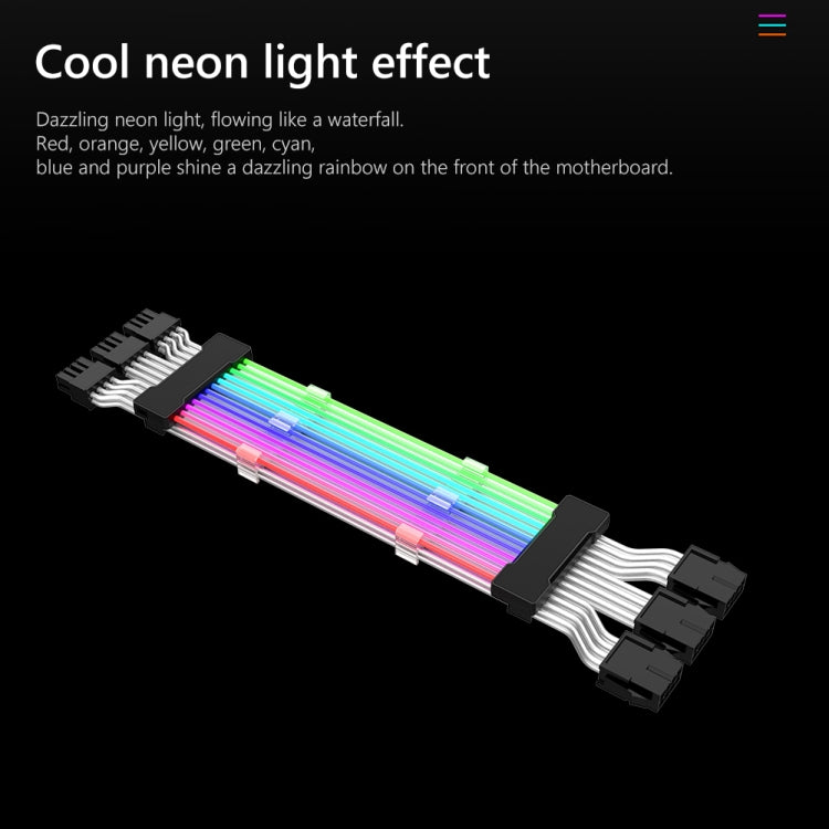Sandsberg | 24pin Motherboard-Stromversorgung Lichtdraht Schwarz 5V ARGB Neon-Farbleitung