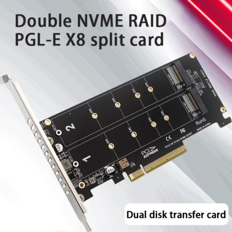Sandsberg | PCI-E X8 Double Disk Transfer Card NVME M.2 MKEY SSD RAID Array Expansion Adapter(PH45)