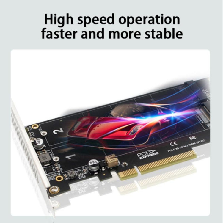 Sandsberg | PCI-E X8 Double Disk Transfer Card NVME M.2 MKEY SSD RAID Array Expansion Adapter(PH45)