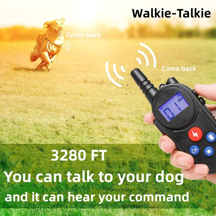 Sandsberg | 1000m Fernbedienung Intercom Hundetrainer Elektrischer Schock Vibration Stop Barker(Gelb)