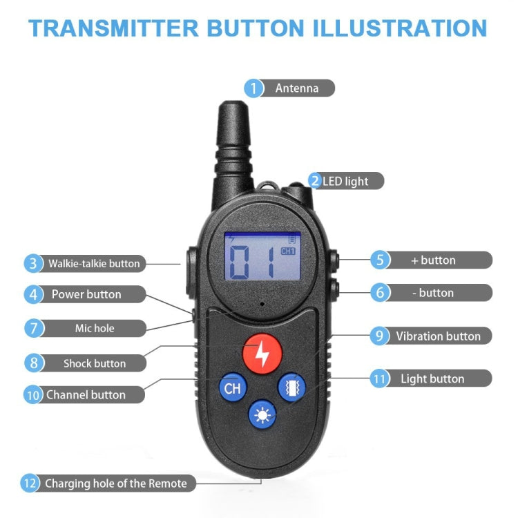 Sandsberg | 1000m Fernbedienung Intercom Hundetrainer Elektrischer Schock Vibration Stop Barker(Gelb)