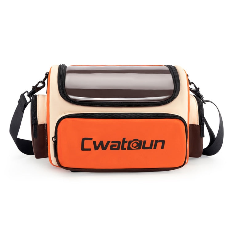 Cwatcun D121 Shoulder Crossbody Camera Bag Colorful Large Capacity Waterproof Digital Photography Bag, Color: Medium Orange Red