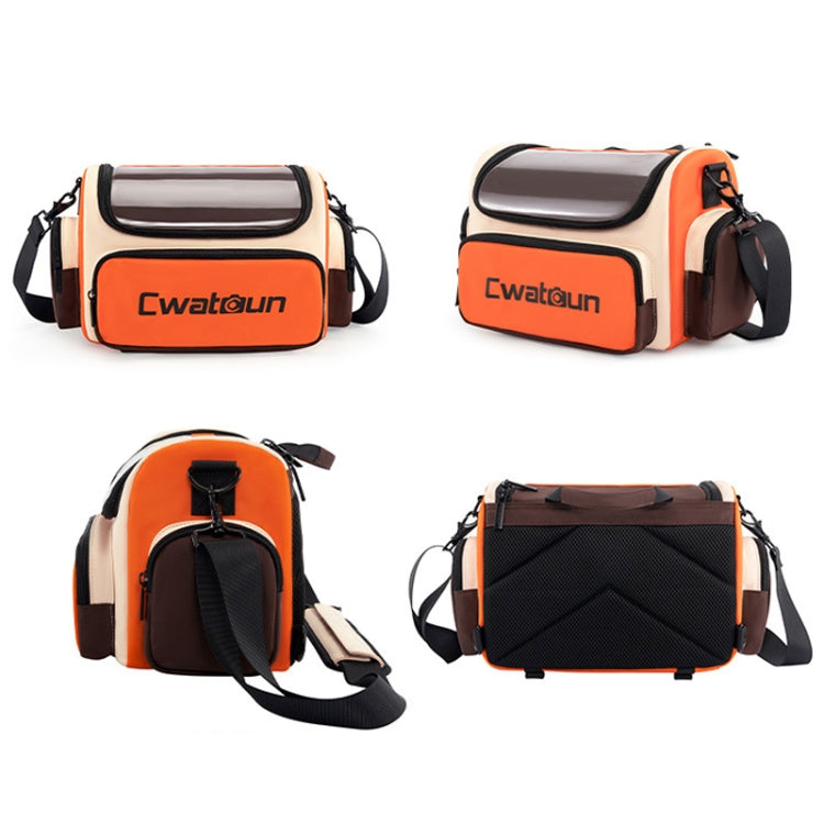 Cwatcun D121 Shoulder Crossbody Camera Bag Colorful Large Capacity Waterproof Digital Photography Bag, Color: Medium Orange Red