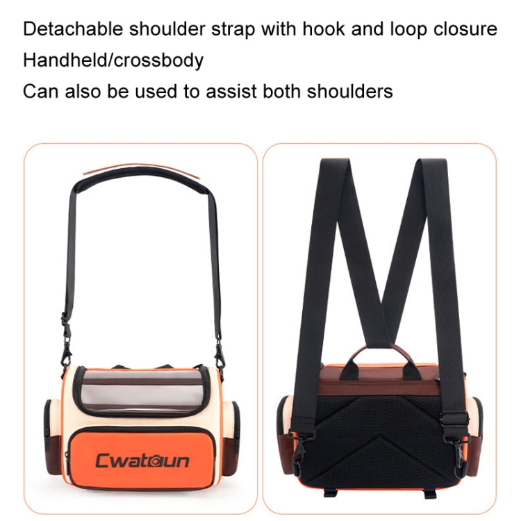 Cwatcun D121 Shoulder Crossbody Camera Bag Colorful Large Capacity Waterproof Digital Photography Bag, Color: Medium Orange Red