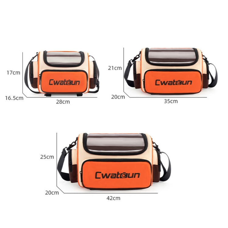 Cwatcun D121 Shoulder Crossbody Camera Bag Colorful Large Capacity Waterproof Digital Photography Bag, Color: Medium Orange Red