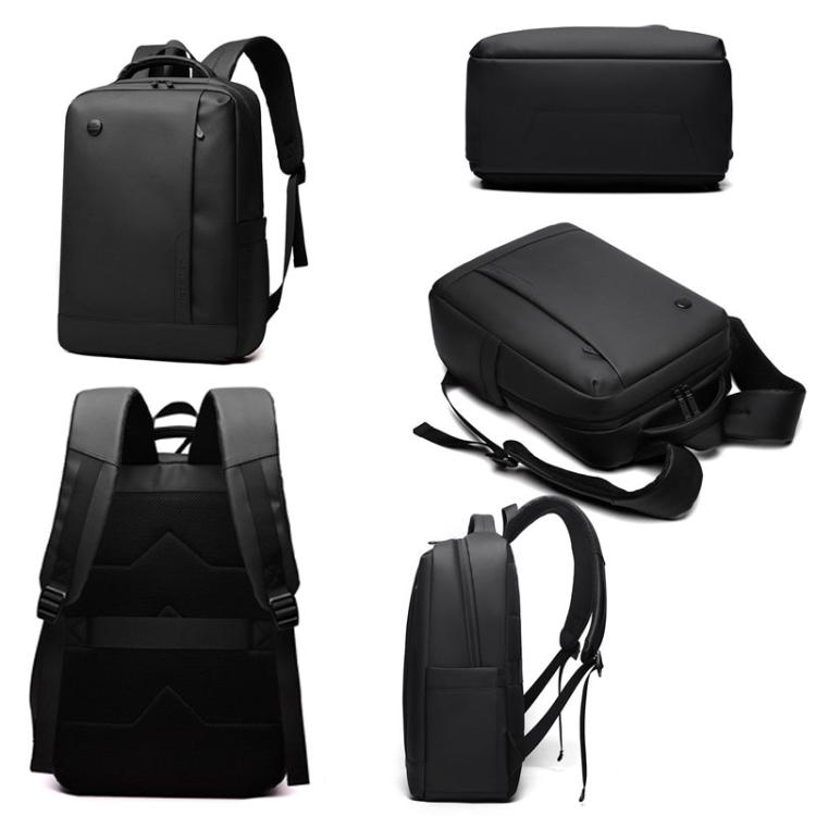 WEPOEWR Herren 14-Zoll Laptop Rucksack Wasserdicht Große Kapazität Business Pendler Rucksack (Schwarz)