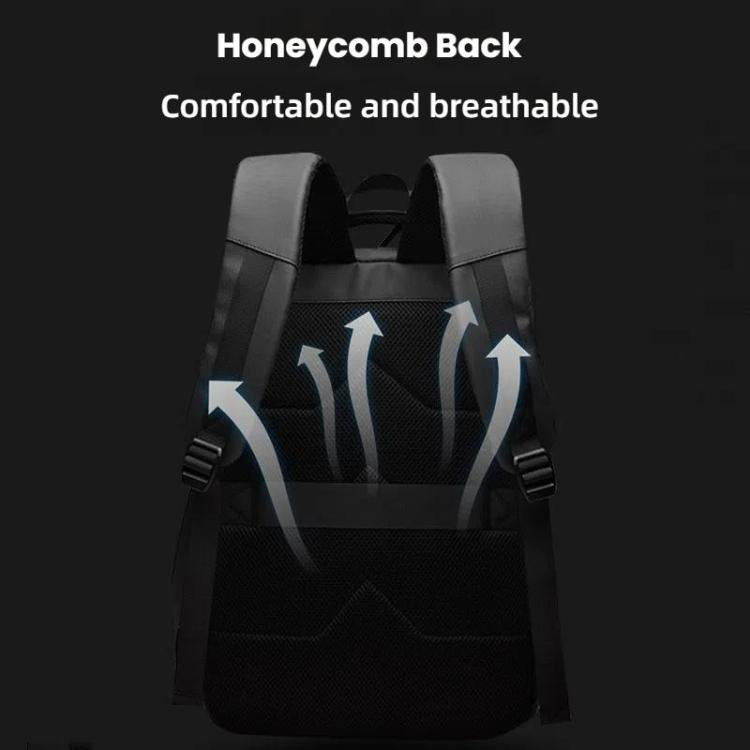 WEPOEWR Herren 14-Zoll Laptop Rucksack Wasserdicht Große Kapazität Business Pendler Rucksack (Schwarz)