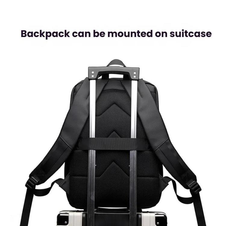 WEPOEWR Herren 14-Zoll Laptop Rucksack Wasserdicht Große Kapazität Business Pendler Rucksack (Schwarz)