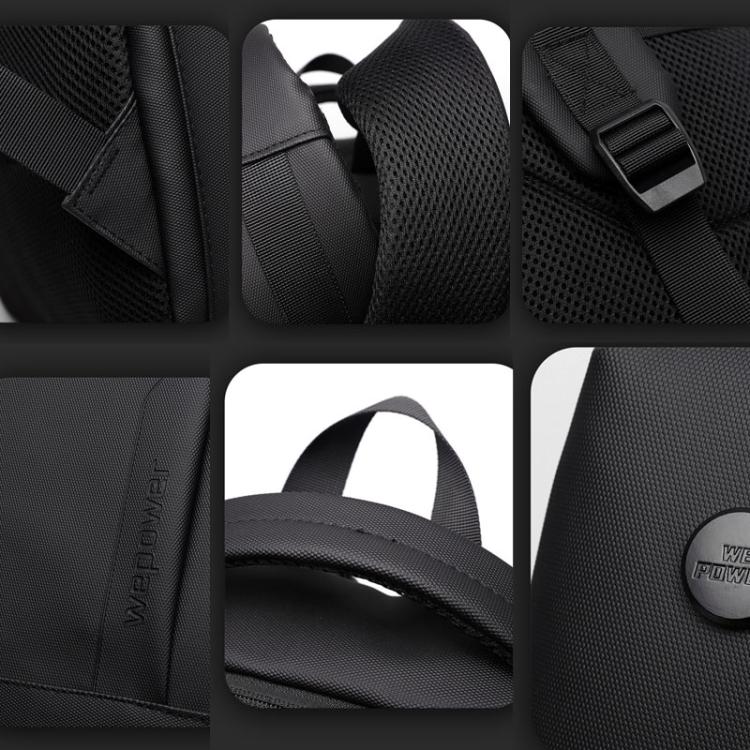 WEPOEWR Herren 14-Zoll Laptop Rucksack Wasserdicht Große Kapazität Business Pendler Rucksack (Schwarz)
