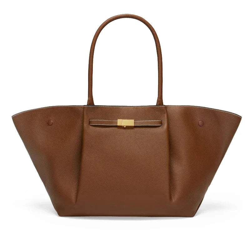 Sandsberg | Tassa Luxus Oversized Schultertasche mit goldener Verschluss - Elegante Minimalistische Tote für Frauen
