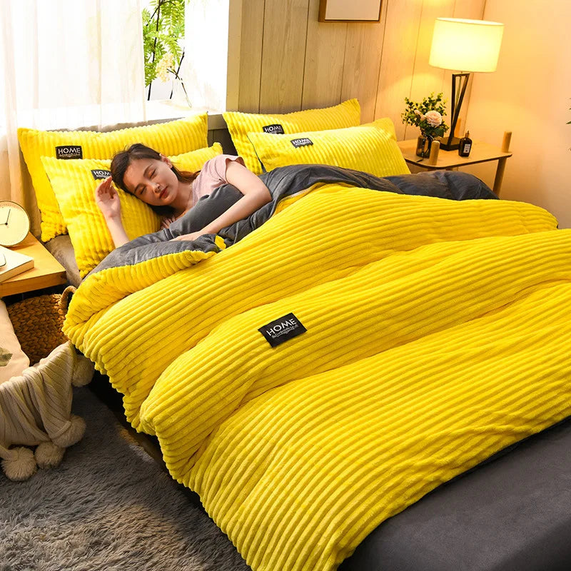 Luxuriöse Samt Bettwäsche | Winter Bettbezug | Unbekannte Wärme | Stilvoll und Bequem