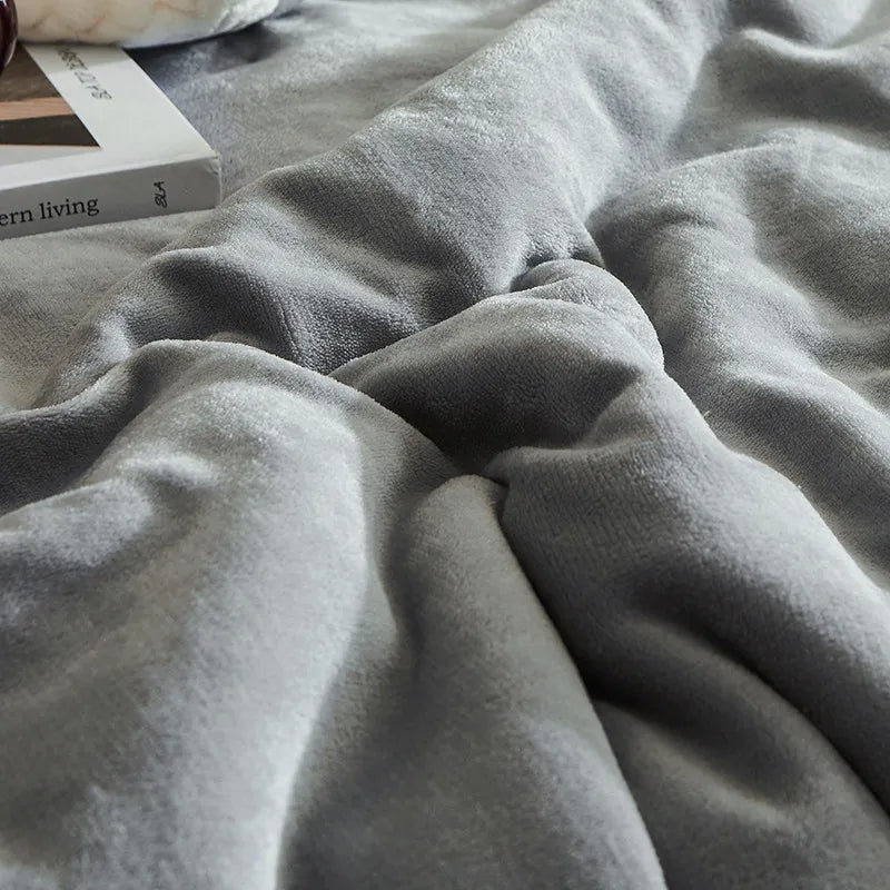 Gemütliche Winterdecke aus dicken Fleece - Luxuriöse Bettdecke für zu Hause und auf der Couch