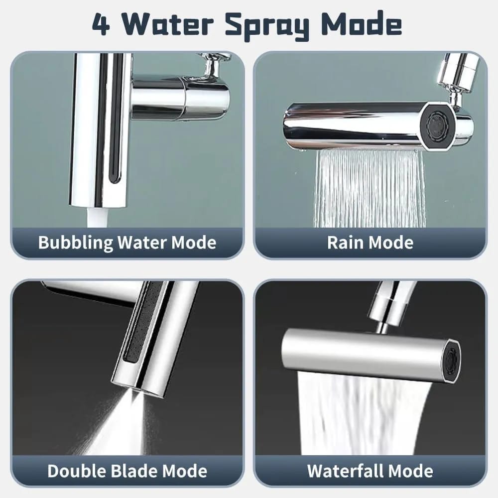 Multifunktionale Universelle Wasserhahnduschverlängerung, Wasserfall-Wasserhahnkopf, spritzsichere Wasserbesprühdüse für die Küche