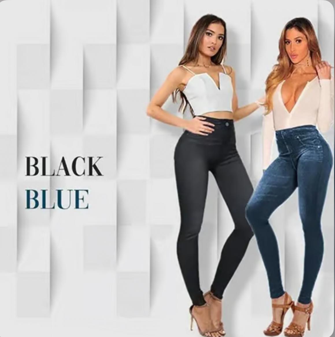Perfekte Stretch Skinny Fit Pull-On Push-Up Plus-Size Denim Jeans Leggings