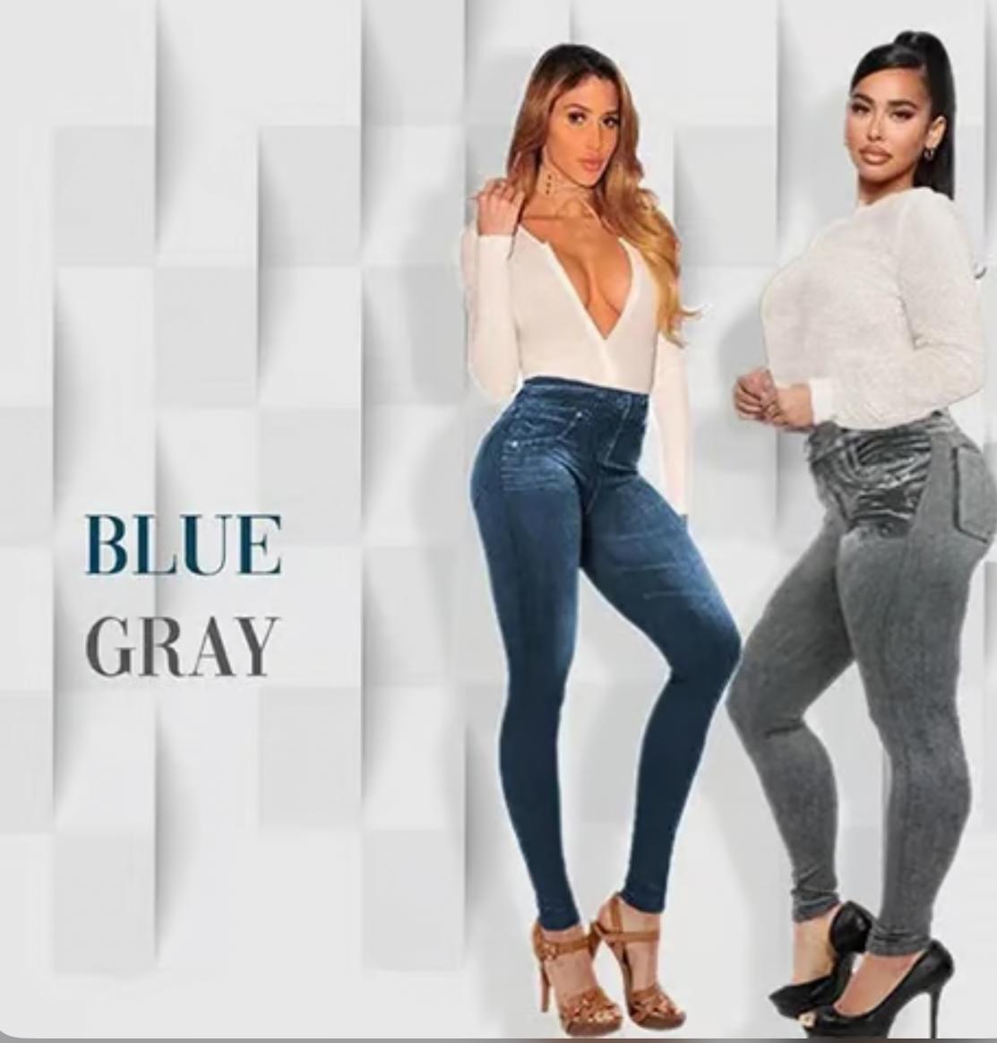 Perfekte Stretch Skinny Fit Pull-On Push-Up Plus-Size Denim Jeans Leggings
