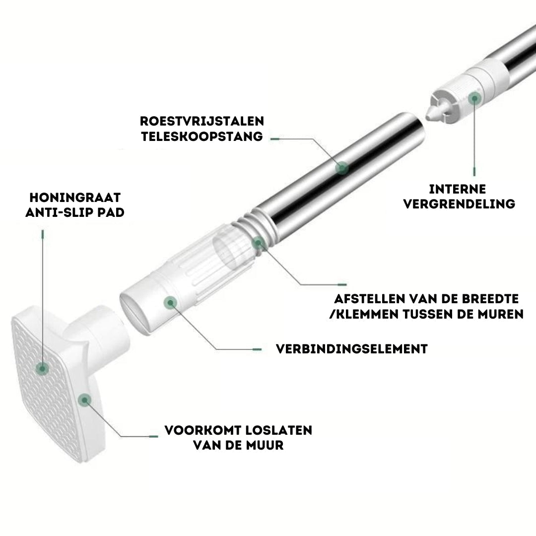 3 in 1 - Verstellbares Trockenregal - Für Kleidung, Vorhänge oder einen Duschvorhang!