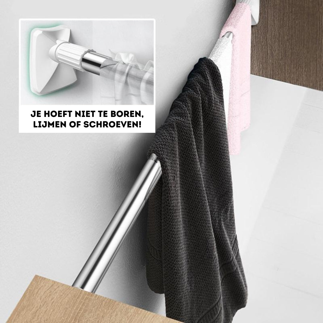3 in 1 - Verstellbares Trockenregal - Für Kleidung, Vorhänge oder einen Duschvorhang!