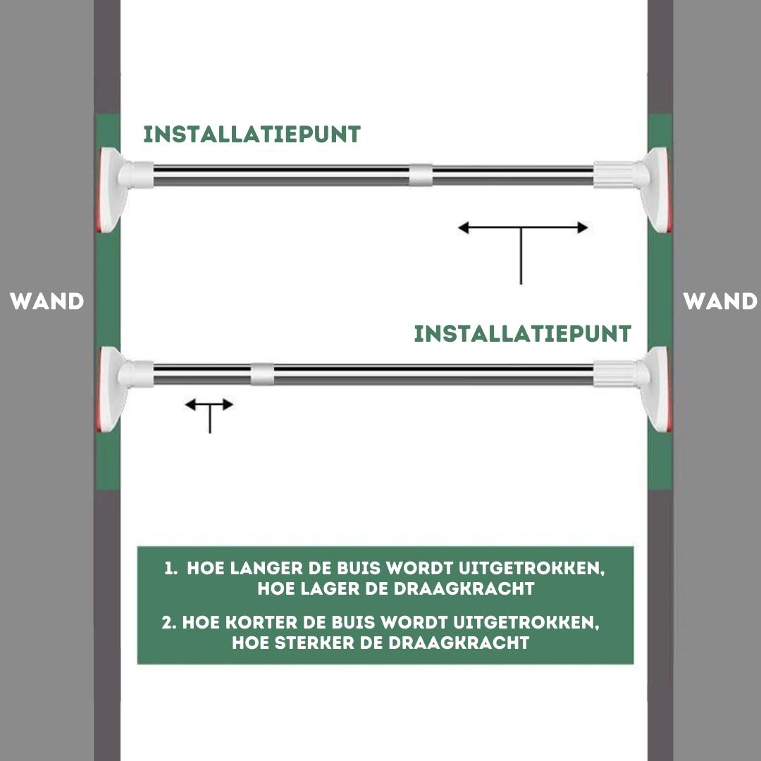 3 in 1 - Verstellbares Trockenregal - Für Kleidung, Vorhänge oder einen Duschvorhang!