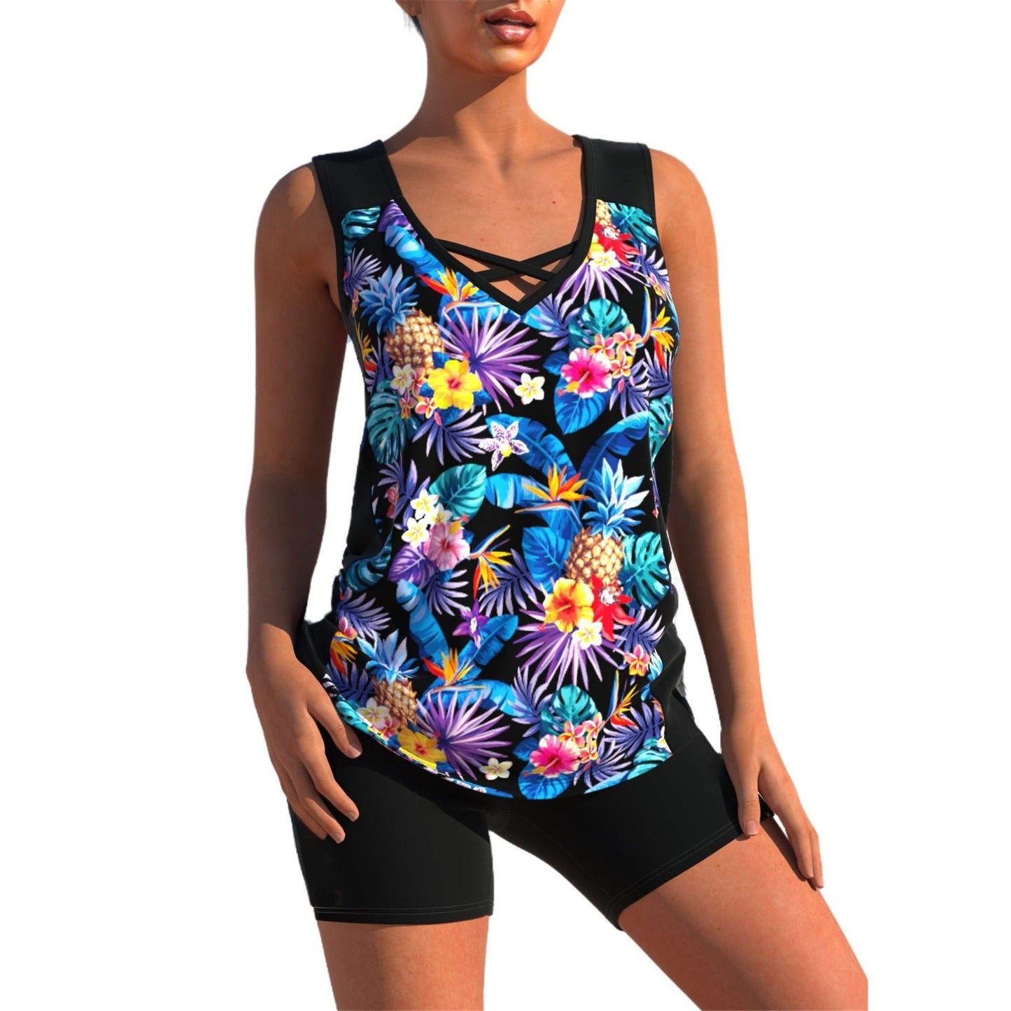 Moa | Tankini mit Print und V-Ausschnitt | Bademode Damen | Badeanzug Damen