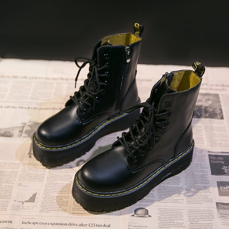 Elinor | Plateaustiefel aus Leder – Stilvoll, Robust und Komfortabel