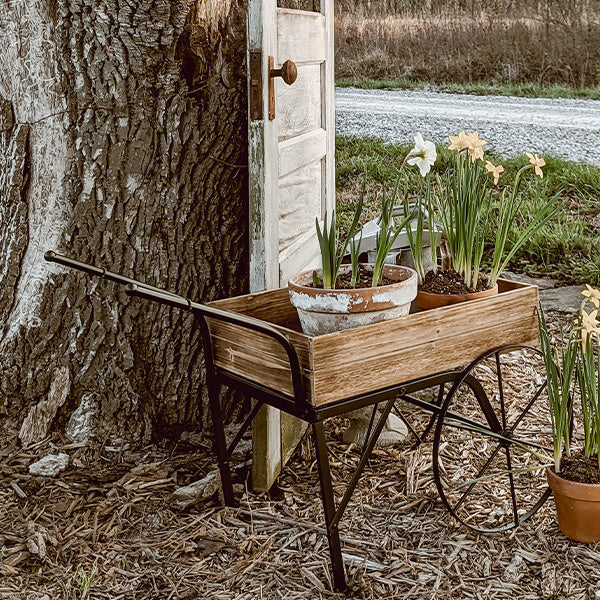 Vintage inspirierter Blumen Gartenwagen