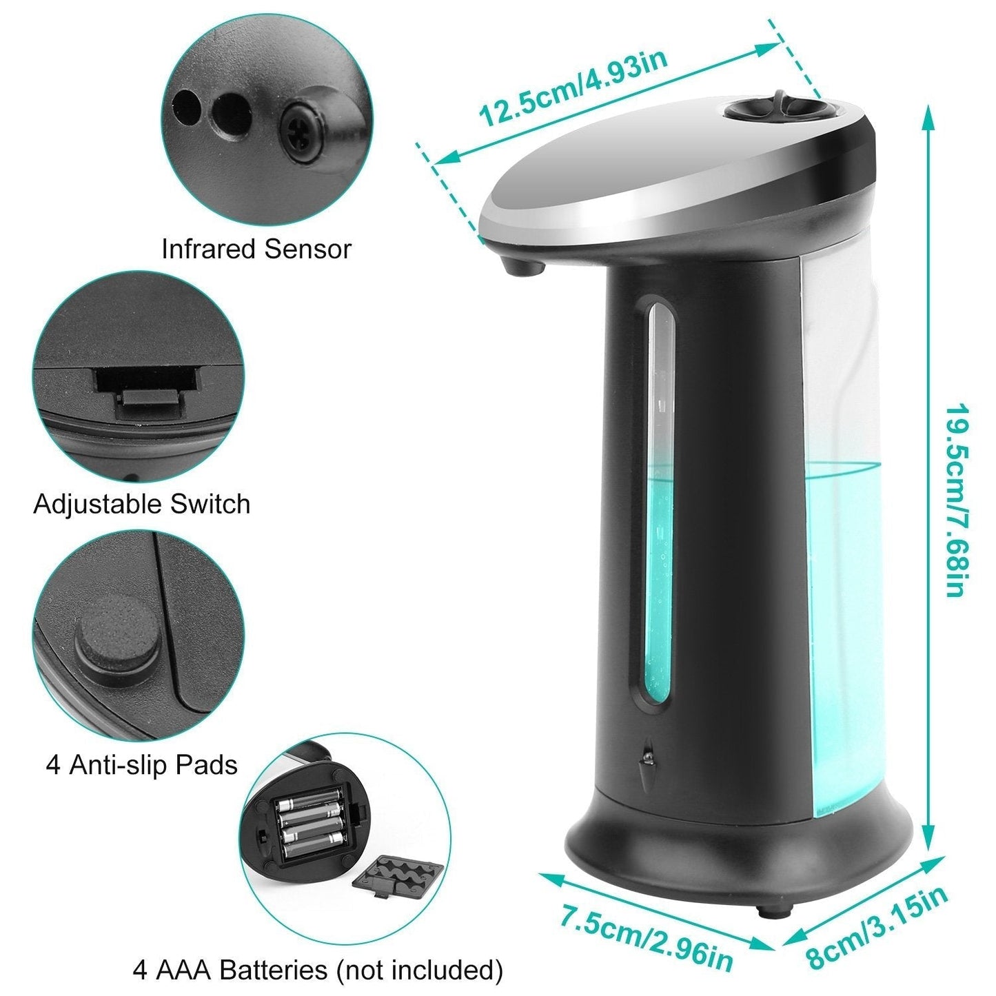 Automatischer Seifenspender 400 ML/16,9 Oz