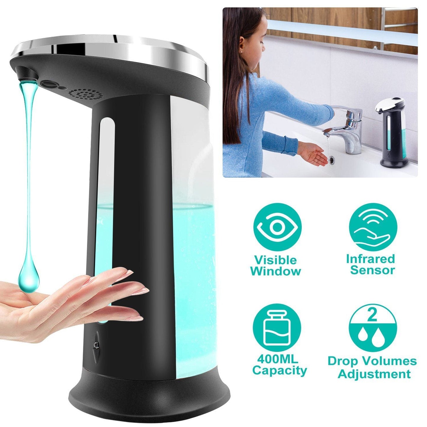 Automatischer Seifenspender 400 ML/16,9 Oz
