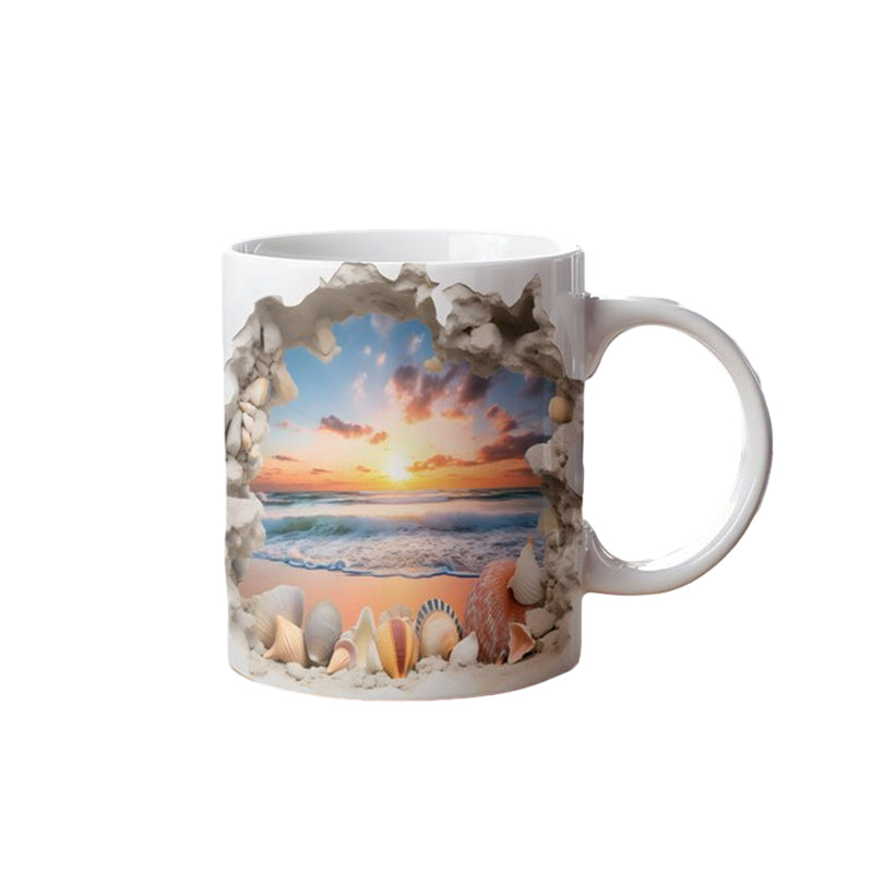 Sandsberg | 3D Ozean Strand Durchbruch Thema Kaffeebecher
