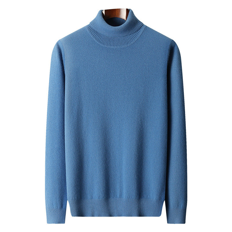 Herren einfarbiger Rollkragenpullover