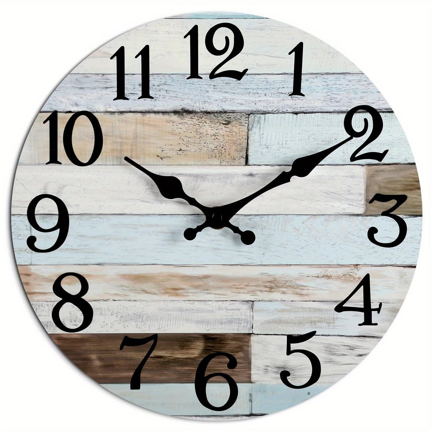 Sandsberg Wanduhr - Stille Runde Uhr, Blaues Thema für Außen und Innen