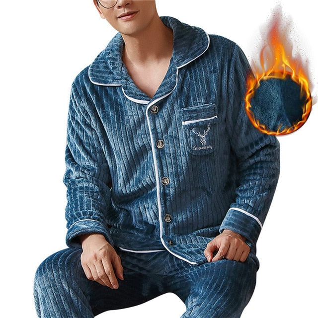 Herren Coral Fleece Schlafanzug