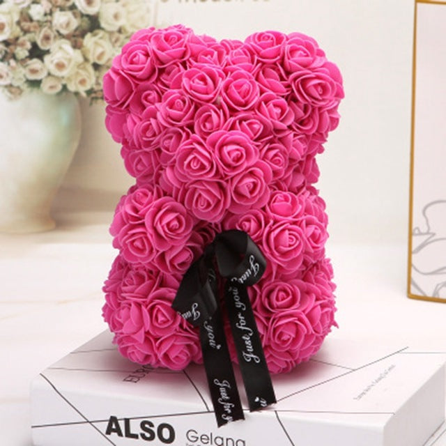 Valentinstag Geschenk Rose Bär Ewige Blume Rose Teddybär PE Schaum Bär 25cm Valentinstag