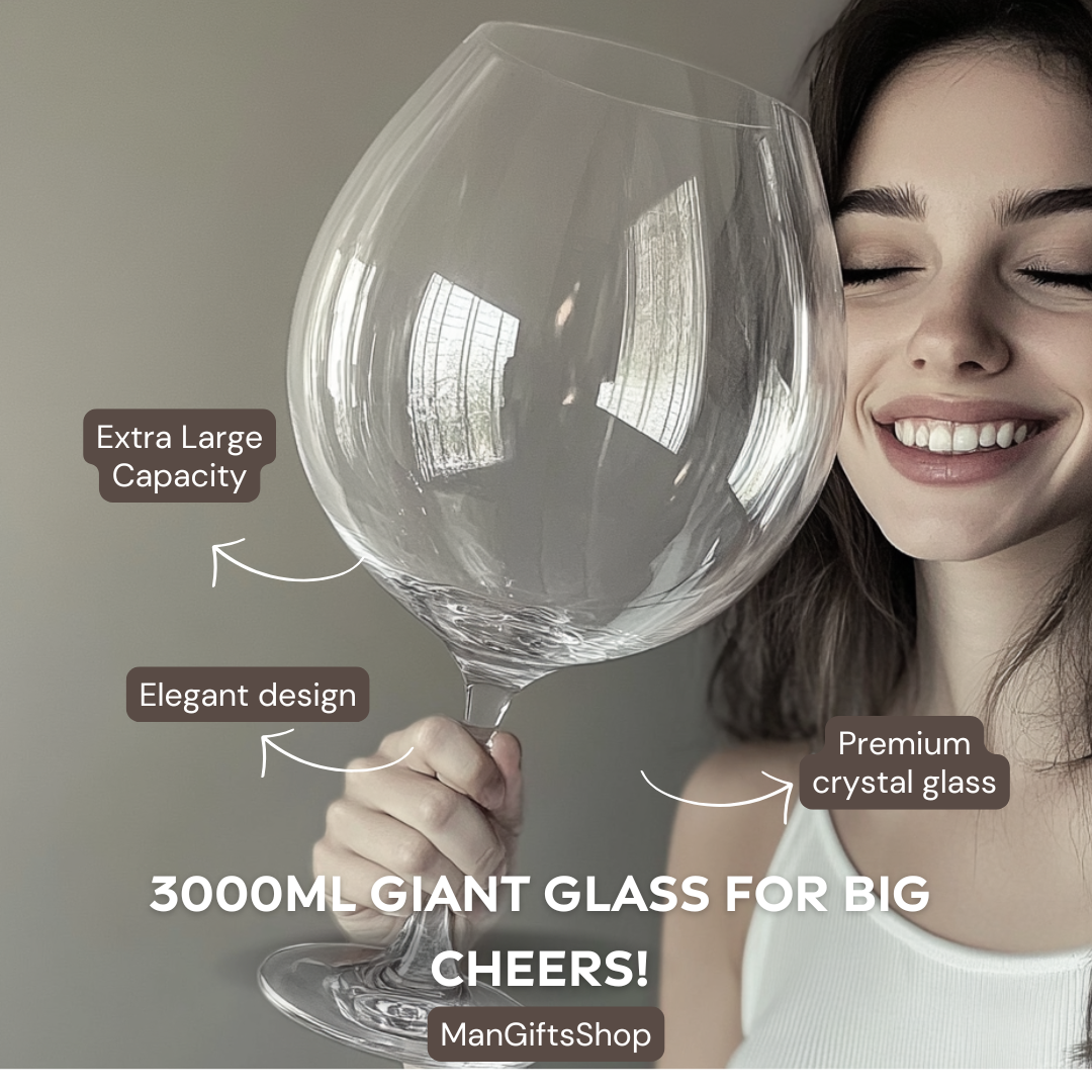 Riesige 106 Oz Weinglas und Bierkrug-Kombo - 3000ML Extra Großes Kristallglas für Partys, Hochzeiten und Feiern