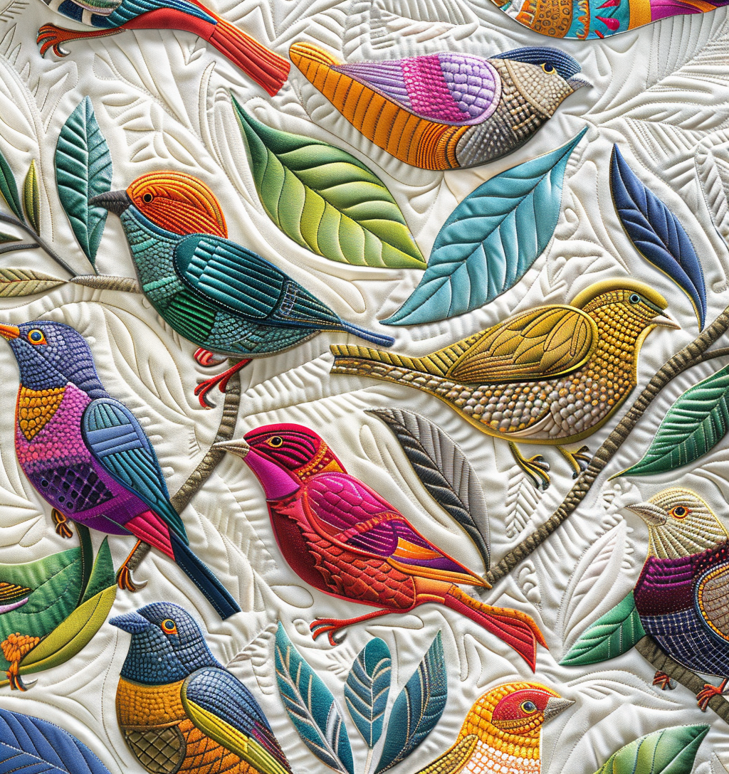 Vögel Quilt