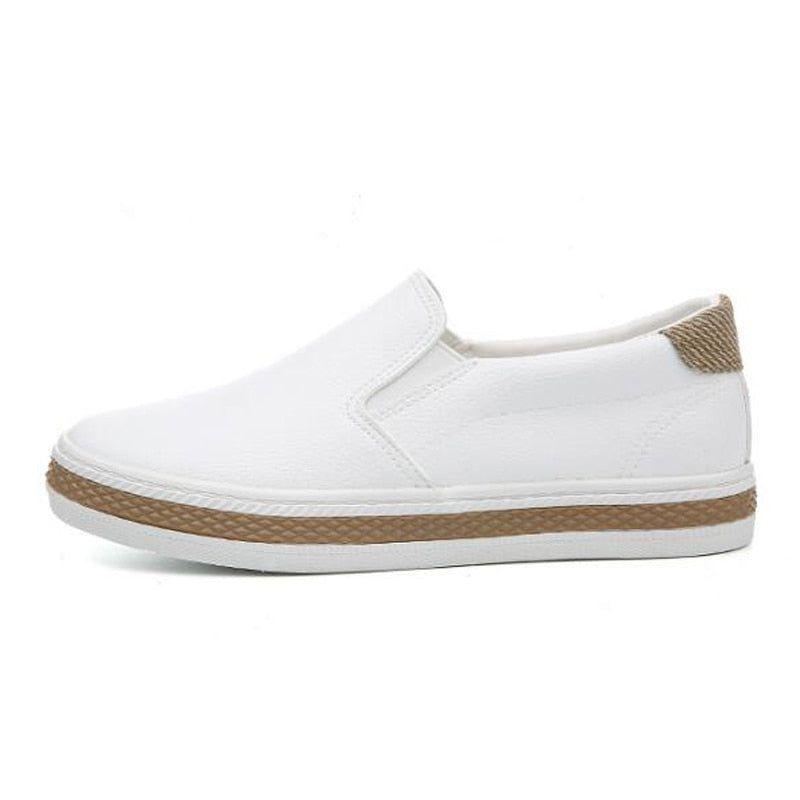Schwarze Slipper Damen Casual Schuhe Weiche Leder Ballerinas