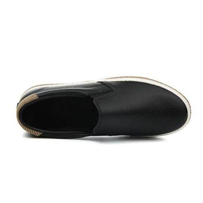 Schwarze Slipper Damen Casual Schuhe Weiche Leder Ballerinas