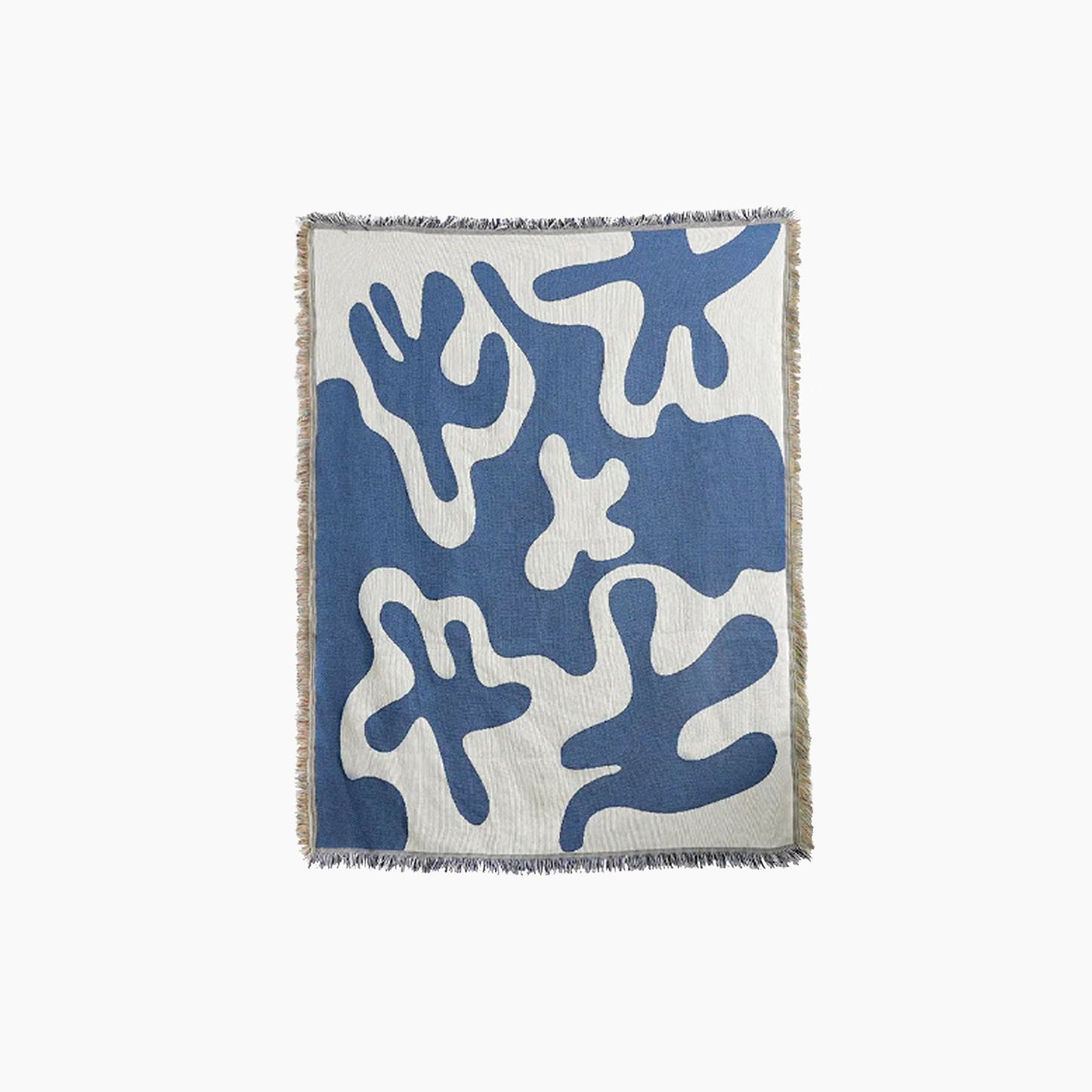 Blaue abstrakte Kunst Überwurfdecken