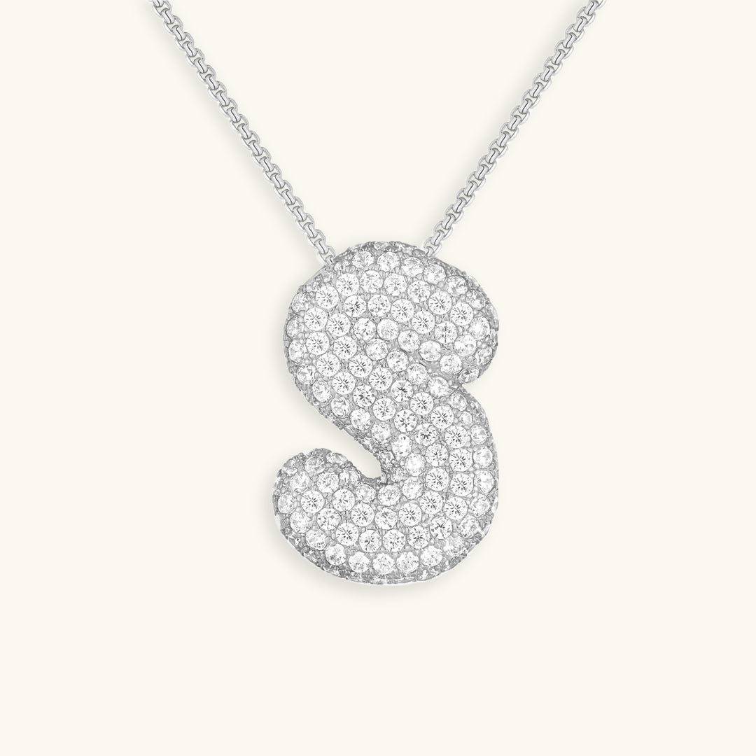 Bubble Initial Diamanten Ketting