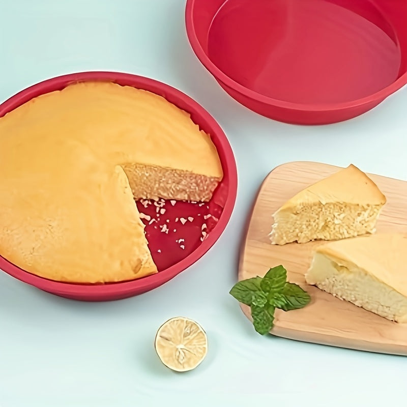 3 Stück 20 cm runde Kuchenformen – Silikon Antihaftbackformen für Schichtkuchen, Käsekuchen und Schokoladenkuchen