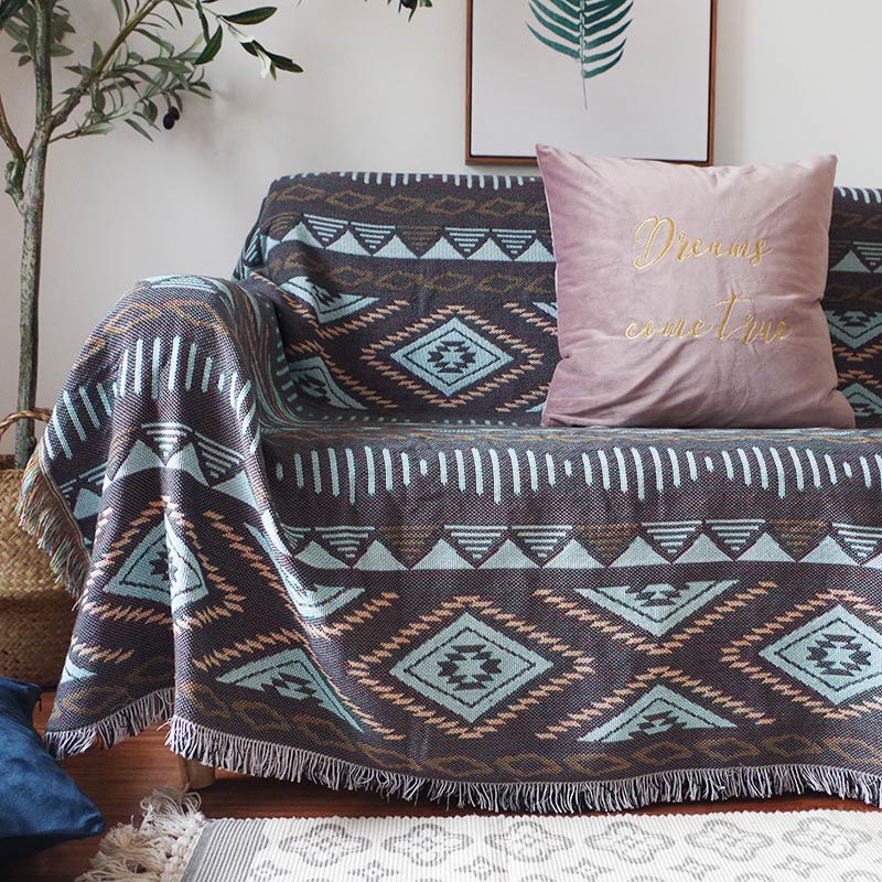 Bohemian-Strick-Loungedecke mit Quaste