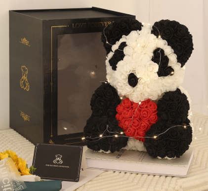 Valentinstag Geschenk Rose Bär Ewige Blume Rose Teddybär PE Schaum Bär 25cm Valentinstag