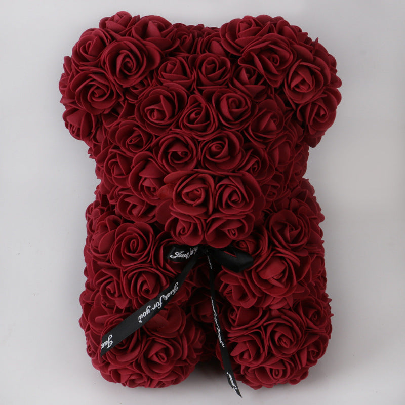 Valentinstag Geschenk Rose Bär Ewige Blume Rose Teddybär PE Schaum Bär 25cm Valentinstag
