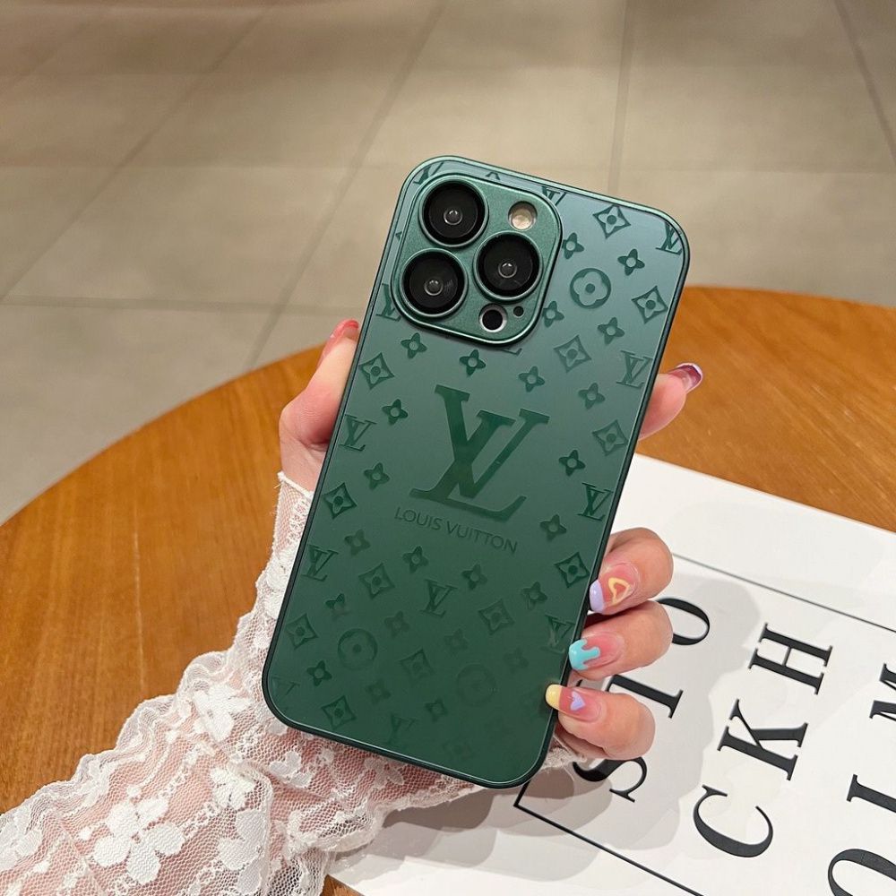 Luxuriöse Louis Vuitton Frosted Matte Hülle für iPhone 13 / 14 / 15 Serie