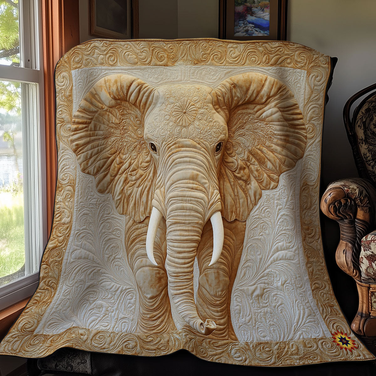 Abstract Elephant Quilt