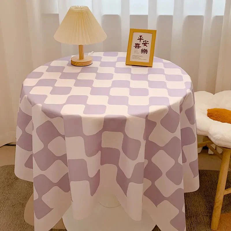 Kariertes Design Runde Baumwoll-Tischdecke
