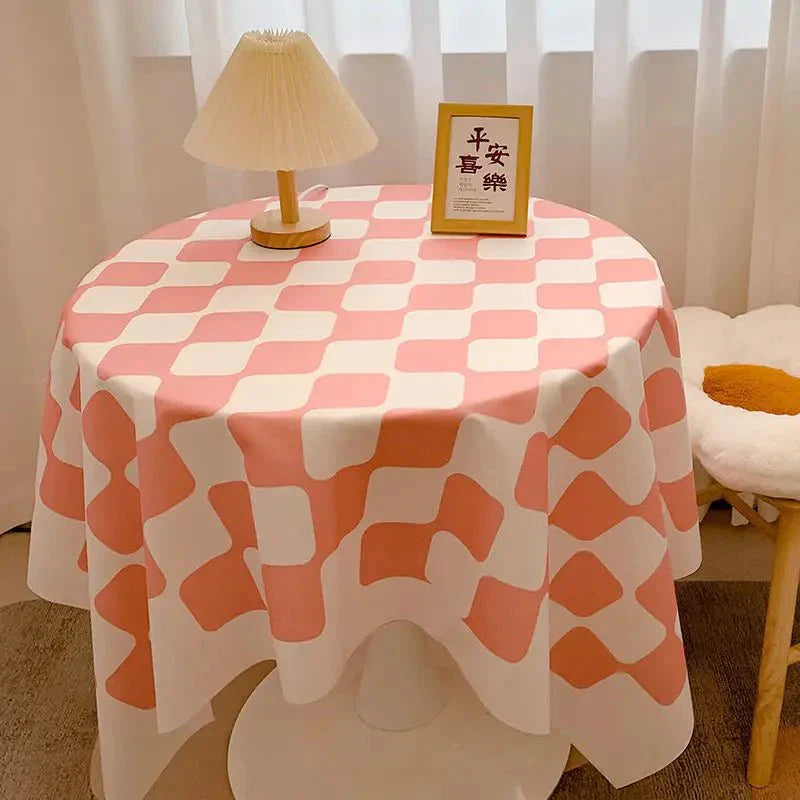 Kariertes Design Runde Baumwoll-Tischdecke