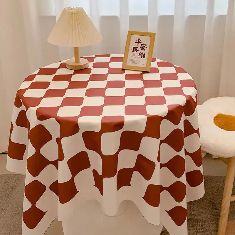 Kariertes Design Runde Baumwoll-Tischdecke