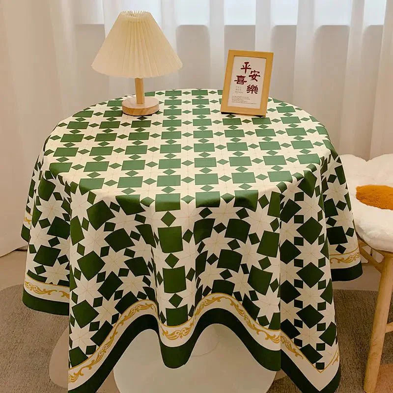 Kariertes Design Runde Baumwoll-Tischdecke