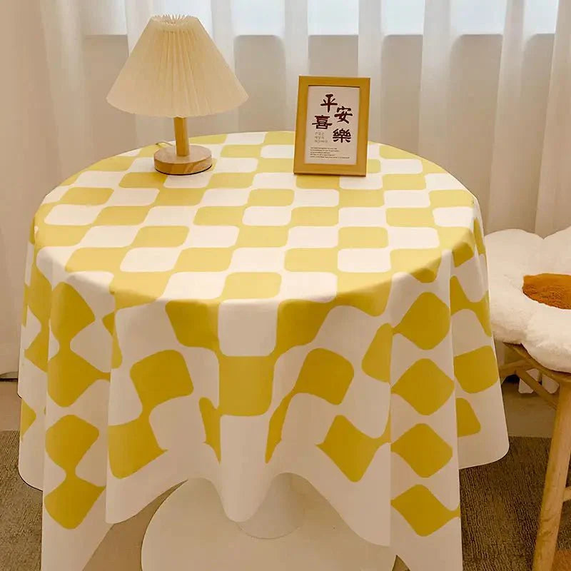 Kariertes Design Runde Baumwoll-Tischdecke